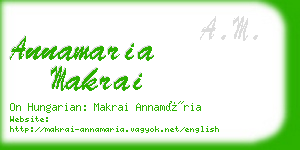 annamaria makrai business card